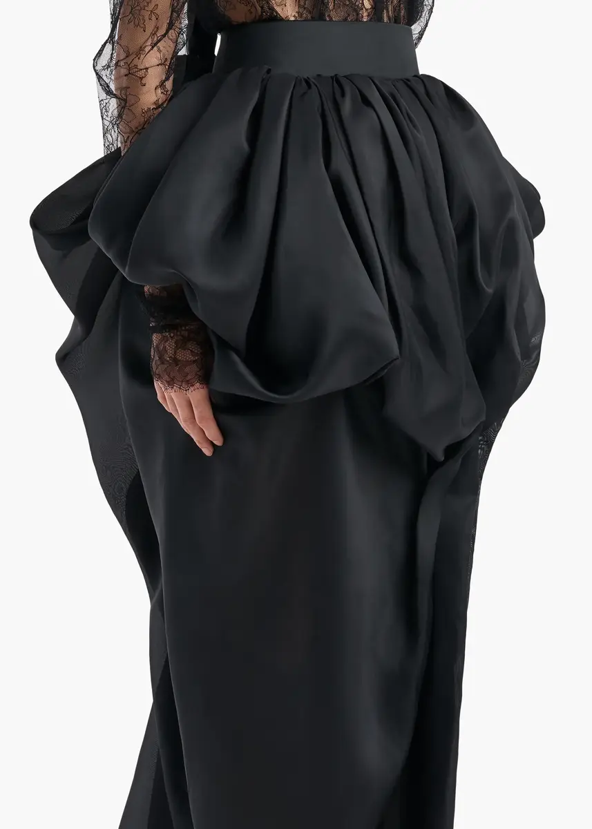 Khaite Tessa Skirt In Black Silk | Thumbnail 5 Khaite Tessa Skirt In Black Silk | Thumbnail 5