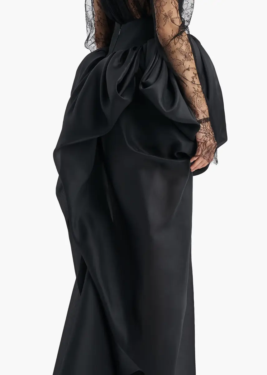 Khaite Tessa Skirt In Black Silk | Thumbnail 6 Khaite Tessa Skirt In Black Silk | Thumbnail 6