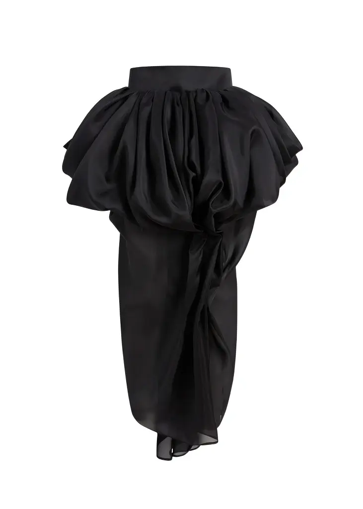 Khaite Tessa Skirt In Black Silk