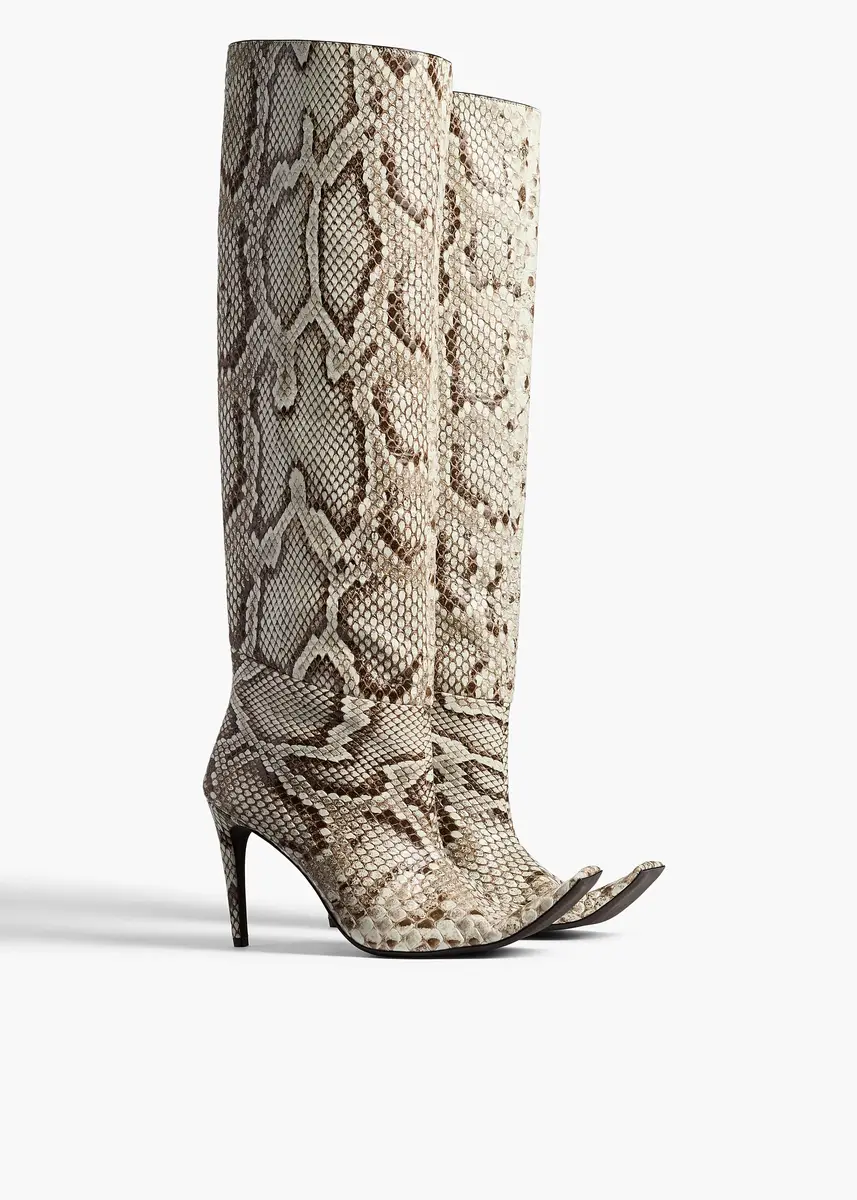 Khaite Marlene Knee-High Boot In Natural Python | Thumbnail 2 Khaite Marlene Knee-High Boot In Natural Python | Thumbnail 2