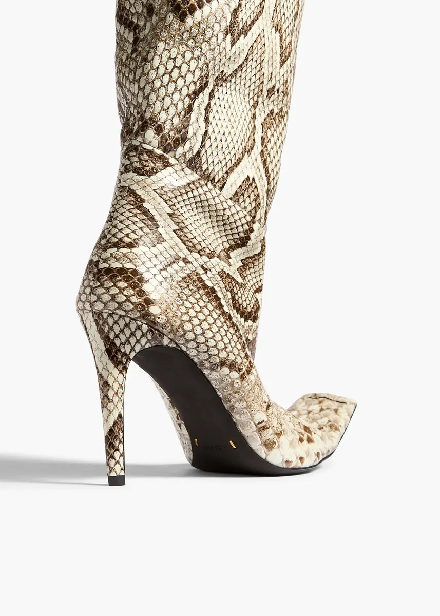 Khaite Marlene Knee-High Boot In Natural Python | Thumbnail 4 Khaite Marlene Knee-High Boot In Natural Python | Thumbnail 4