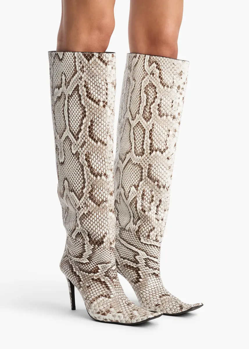 Khaite Marlene Knee-High Boot In Natural Python | Thumbnail 5 Khaite Marlene Knee-High Boot In Natural Python | Thumbnail 5