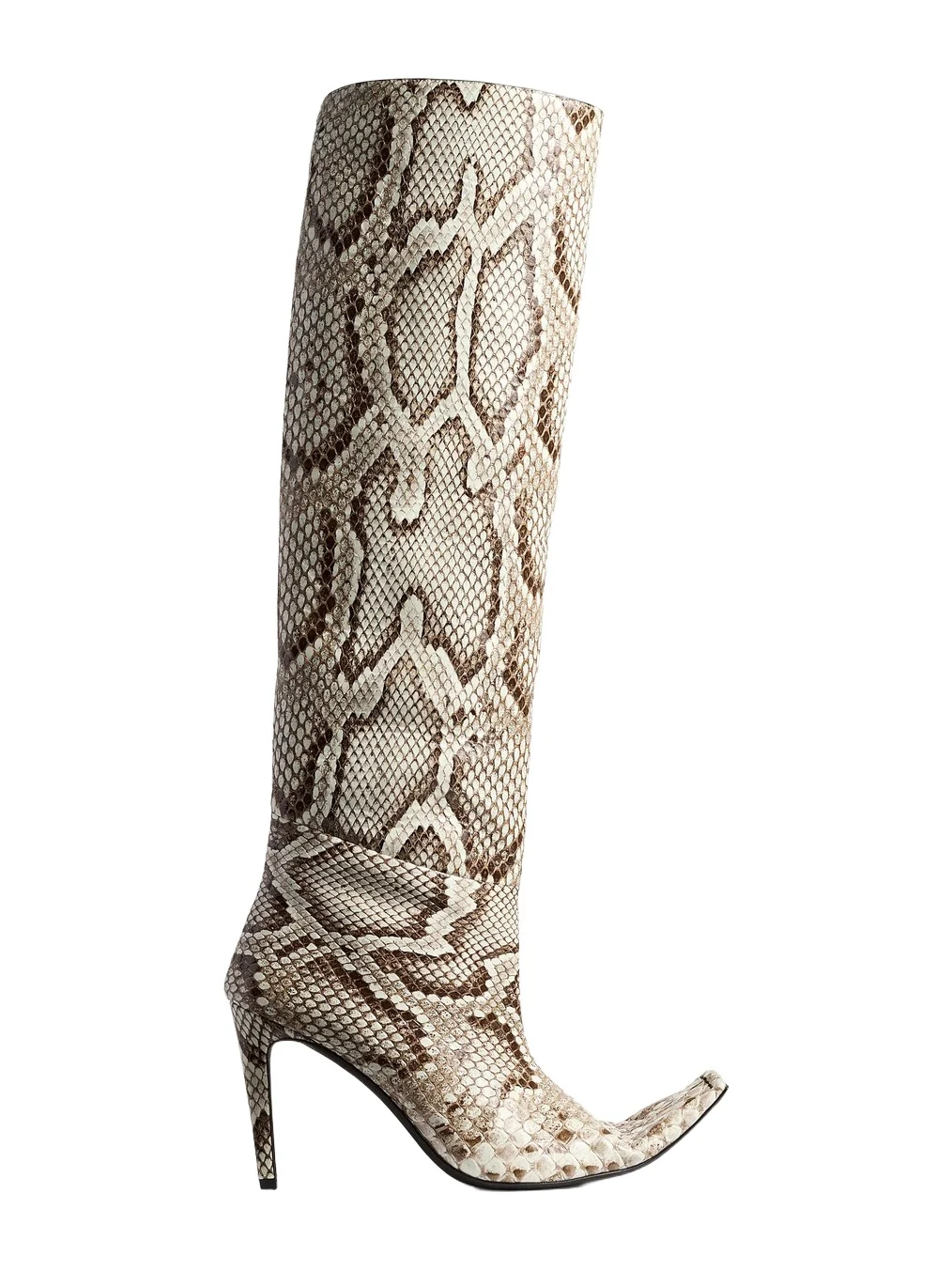 Khaite Marlene Knee-High Boot In Natural Python