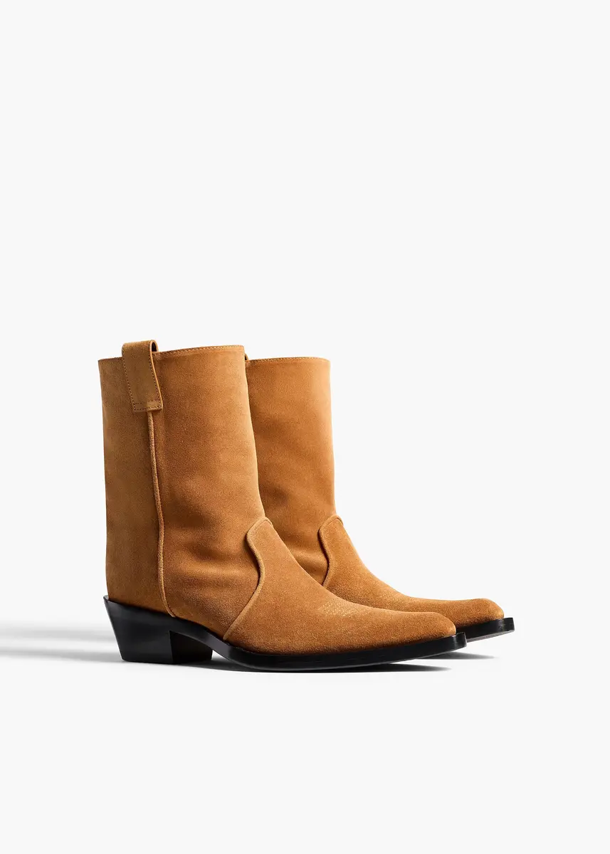 Khaite Clive Ankle Boot In Caramel Suede | Thumbnail 2 Khaite Clive Ankle Boot In Caramel Suede | Thumbnail 2