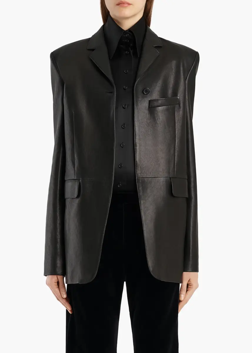 Khaite Sarmine Jacket In Black Leather | Thumbnail 3