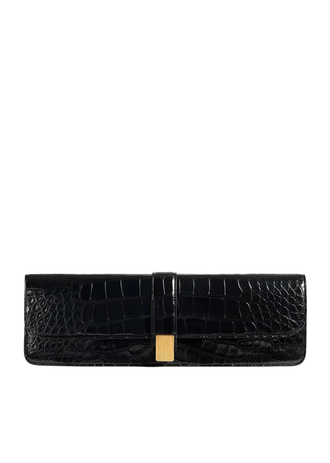 Khaite Blake Long Clutch In Black Alligator