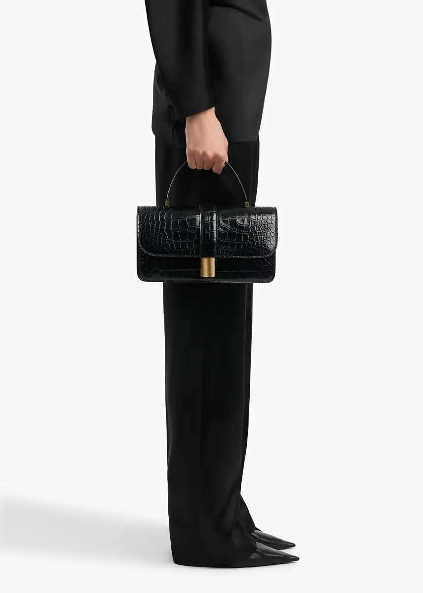 Khaite Blake Top Handle Bag In Black Alligator | Thumbnail 6