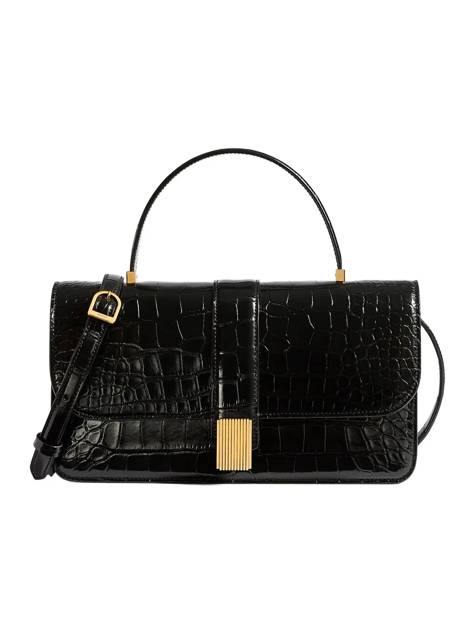 Khaite Blake Top Handle Bag In Black Alligator