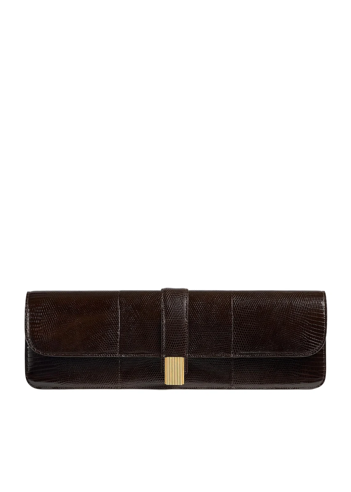 Khaite Blake Long Clutch In Ebano Lizard