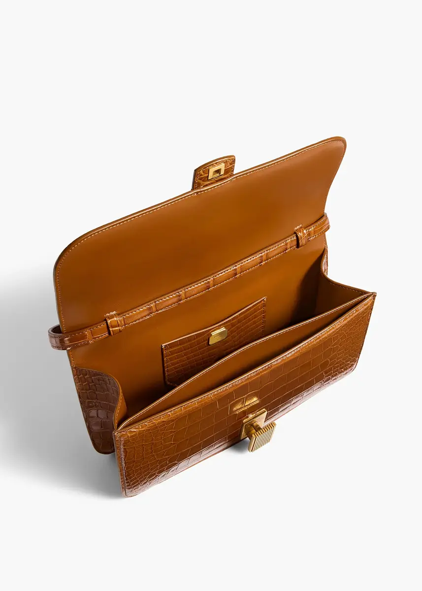 Khaite Blake Top Handle Bag In Dark Honey Alligator | Thumbnail 3 Khaite Blake Top Handle Bag In Dark Honey Alligator | Thumbnail 3