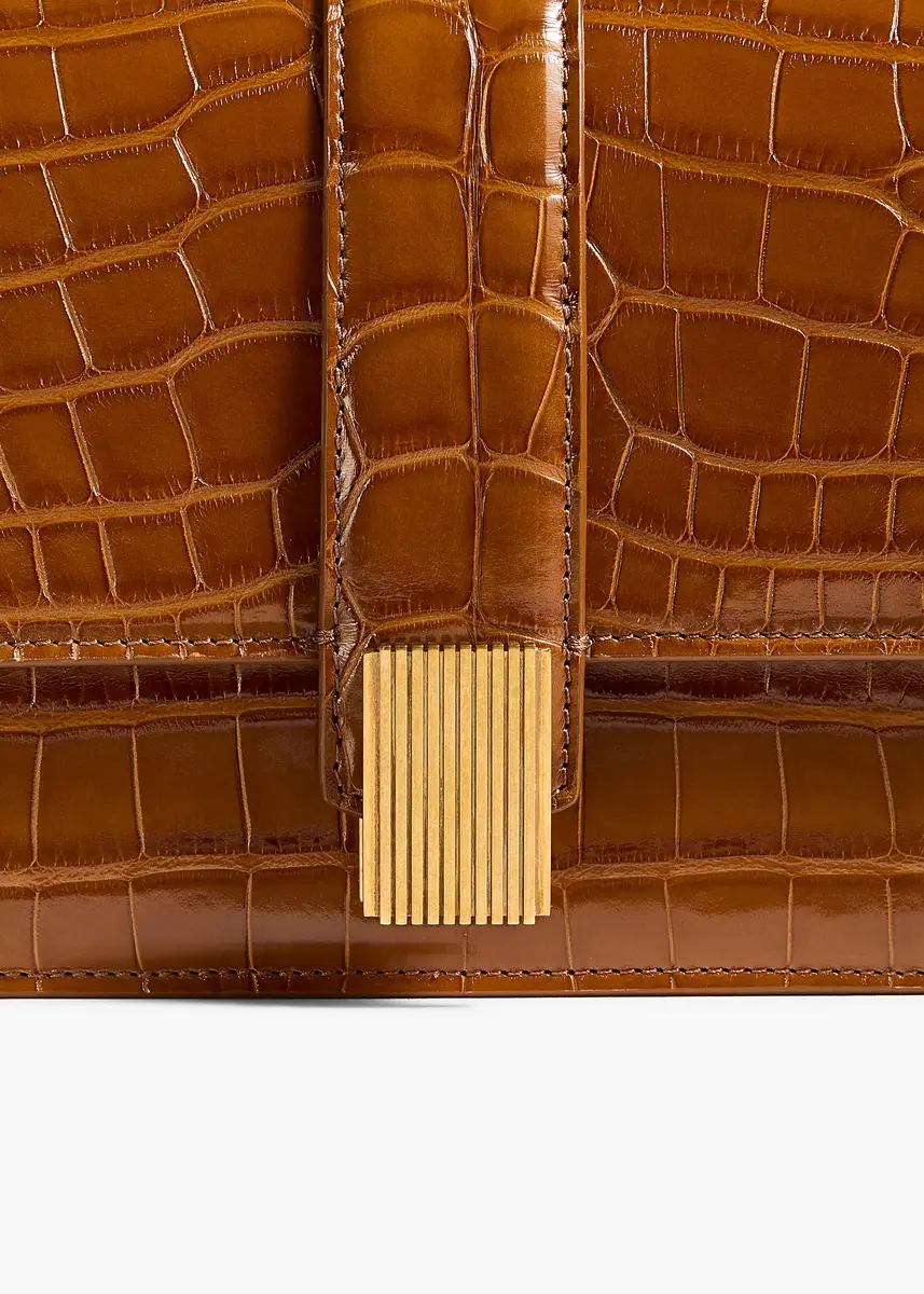 Khaite Blake Top Handle Bag In Dark Honey Alligator | Thumbnail 4 Khaite Blake Top Handle Bag In Dark Honey Alligator | Thumbnail 4