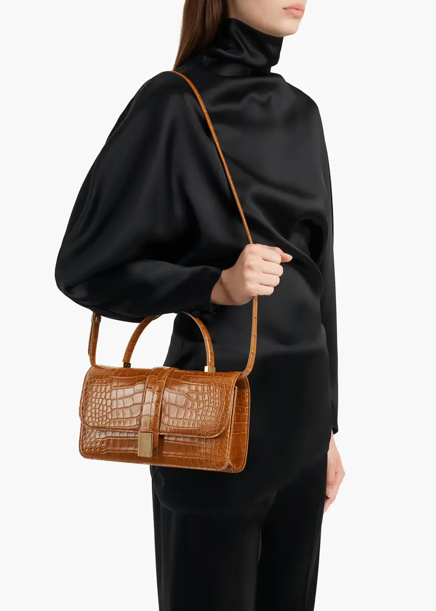 Khaite Blake Top Handle Bag In Dark Honey Alligator | Thumbnail 5 Khaite Blake Top Handle Bag In Dark Honey Alligator | Thumbnail 5