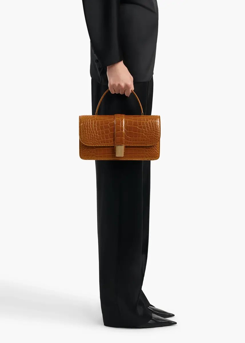 Khaite Blake Top Handle Bag In Dark Honey Alligator | Thumbnail 6 Khaite Blake Top Handle Bag In Dark Honey Alligator | Thumbnail 6