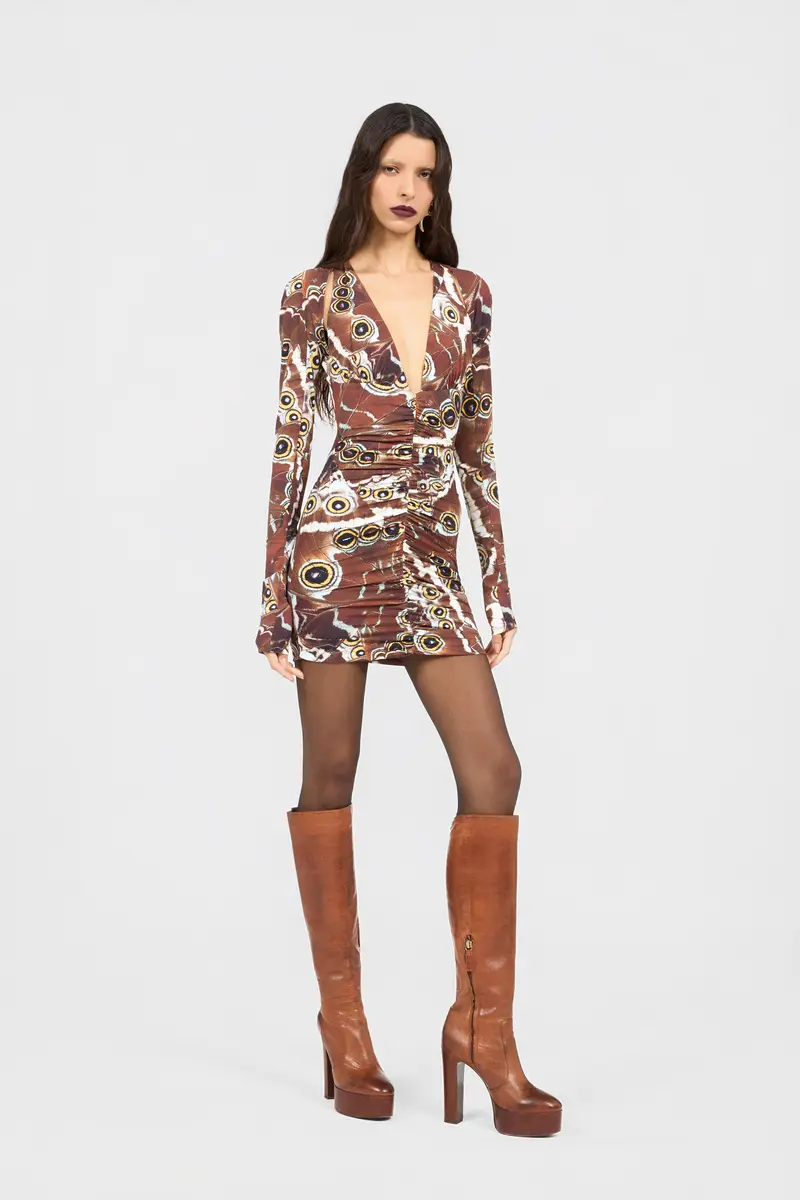 Roberto Cavalli Mini Butterfly Print Dress | Thumbnail 2 Roberto Cavalli Mini Butterfly Print Dress | Thumbnail 2