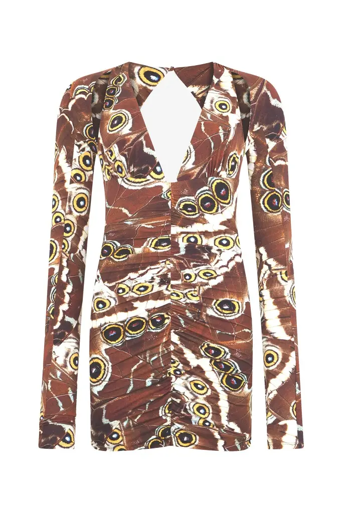 Roberto Cavalli Mini Butterfly Print Dress
