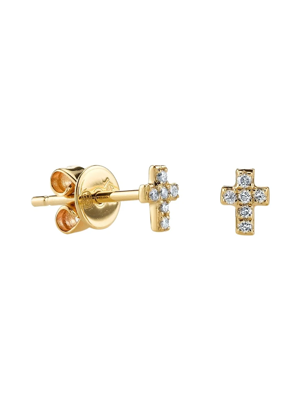 Sydney Evan 14K Yellow Gold Diamond Cross Earring, Single