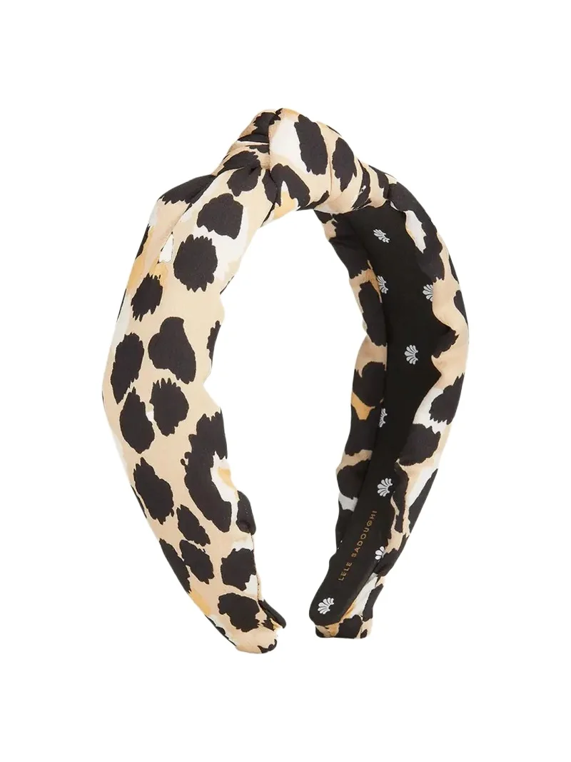 Silk-Blend Leopard Print Knotted Headband Silk-Blend Leopard Print Knotted Headband