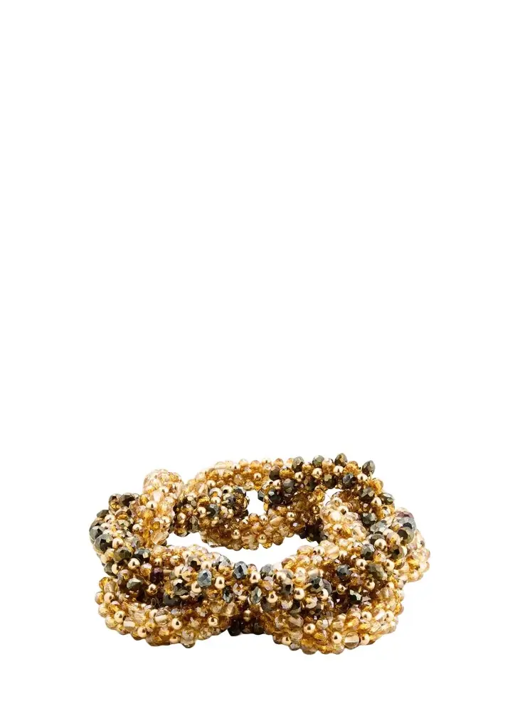 Elsa Multi CZ and 14K Gold Faceted Link Bracelet