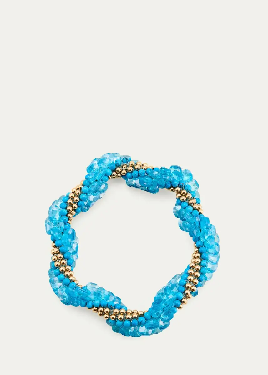 Meredith Frederick Cheyenne Turquoise, Zircon, Topaz, 14K Gold Bracelet | Thumbnail 4 Meredith Frederick Cheyenne Turquoise, Zircon, Topaz, 14K Gold Bracelet | Thumbnail 4