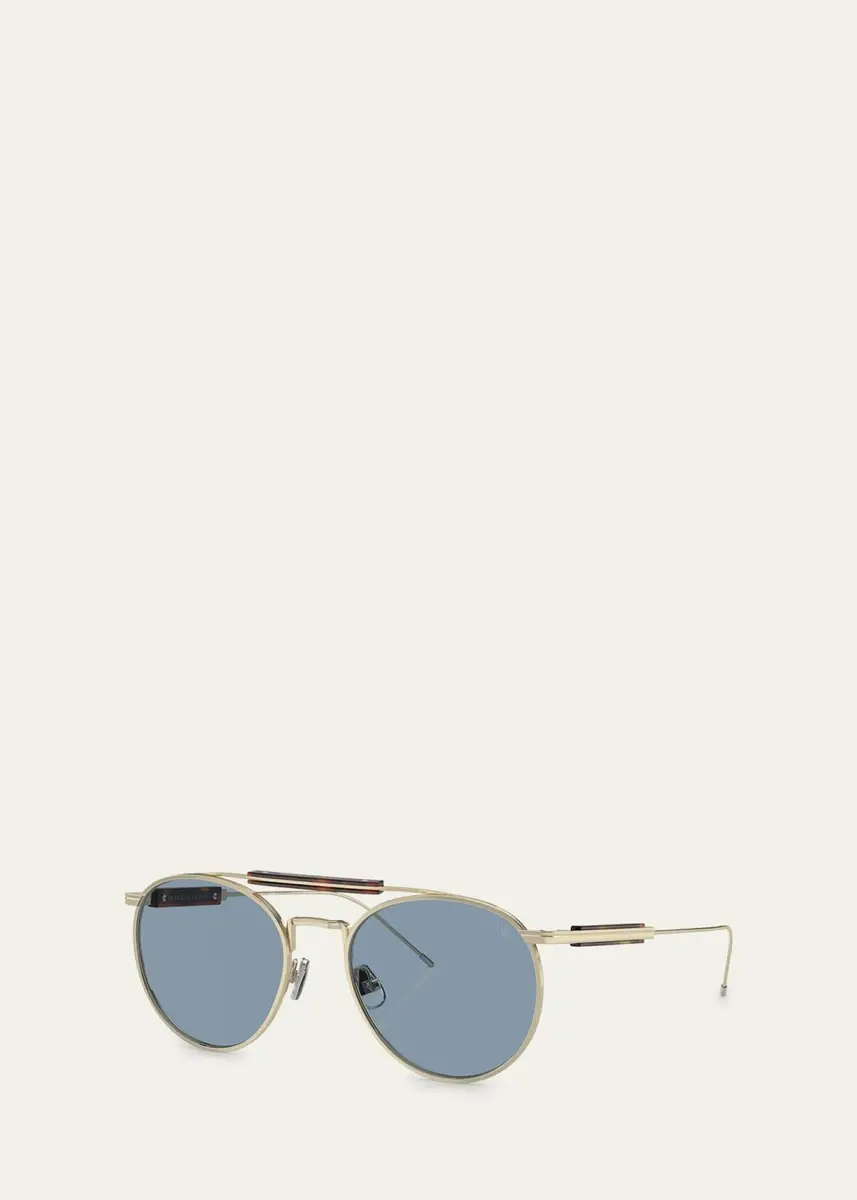 Brunello Cucinelli Sleek Mixed-Media Aviator Sunglasses | Thumbnail 2 Brunello Cucinelli Sleek Mixed-Media Aviator Sunglasses | Thumbnail 2