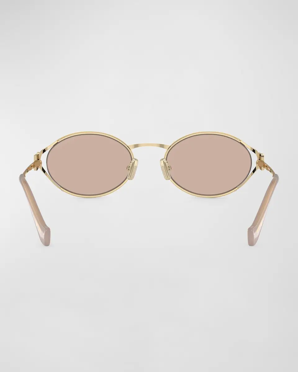 Miu Miu Logo Metal Oval Sunglasses | Thumbnail 4 Miu Miu Logo Metal Oval Sunglasses | Thumbnail 4