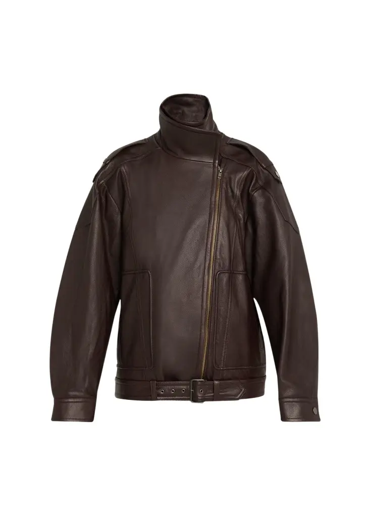 Oversized Leather Aviator Jacket Oversized Leather Aviator Jacket