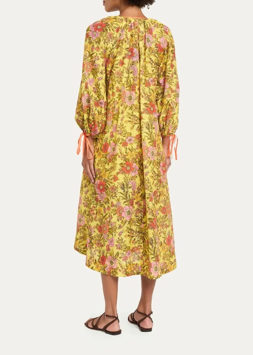 ALÉMAIS Kitty Floral Tie Midi Dress | Thumbnail 3 ALÉMAIS Kitty Floral Tie Midi Dress | Thumbnail 3