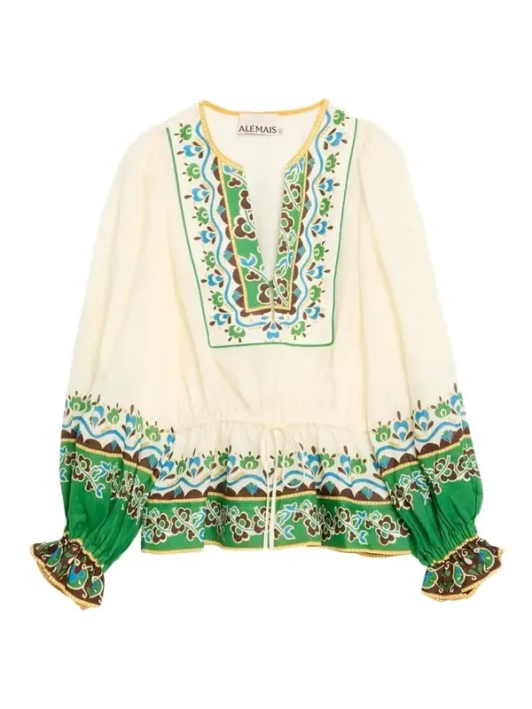 ALÉMAIS Bridgette Floral Peasant Blouse