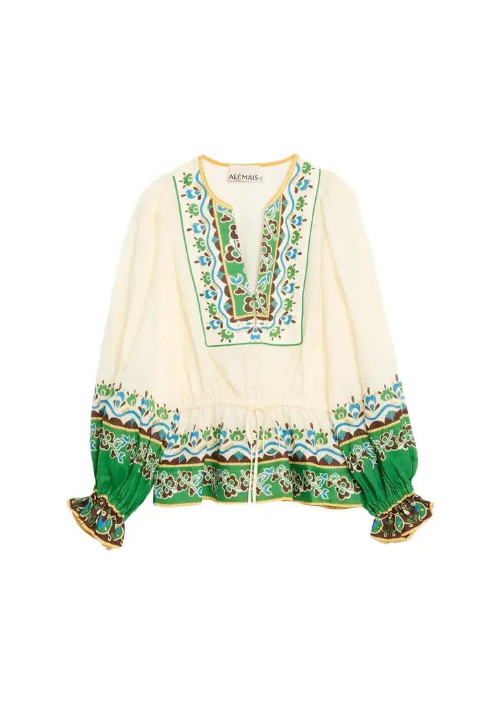 ALÉMAIS Bridgette Floral Peasant Blouse