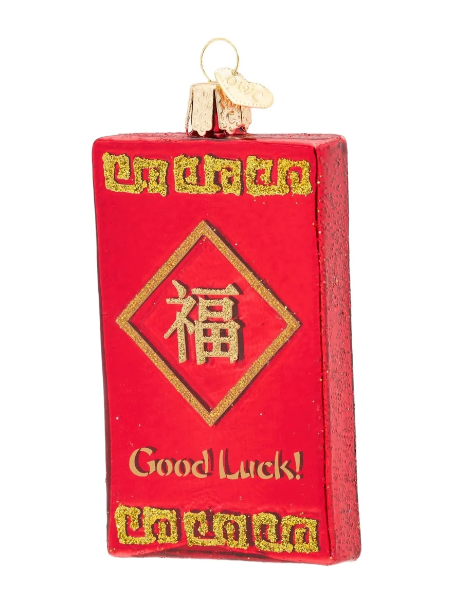 Old World Christmas Lucky Red Envelope Christmas Ornament