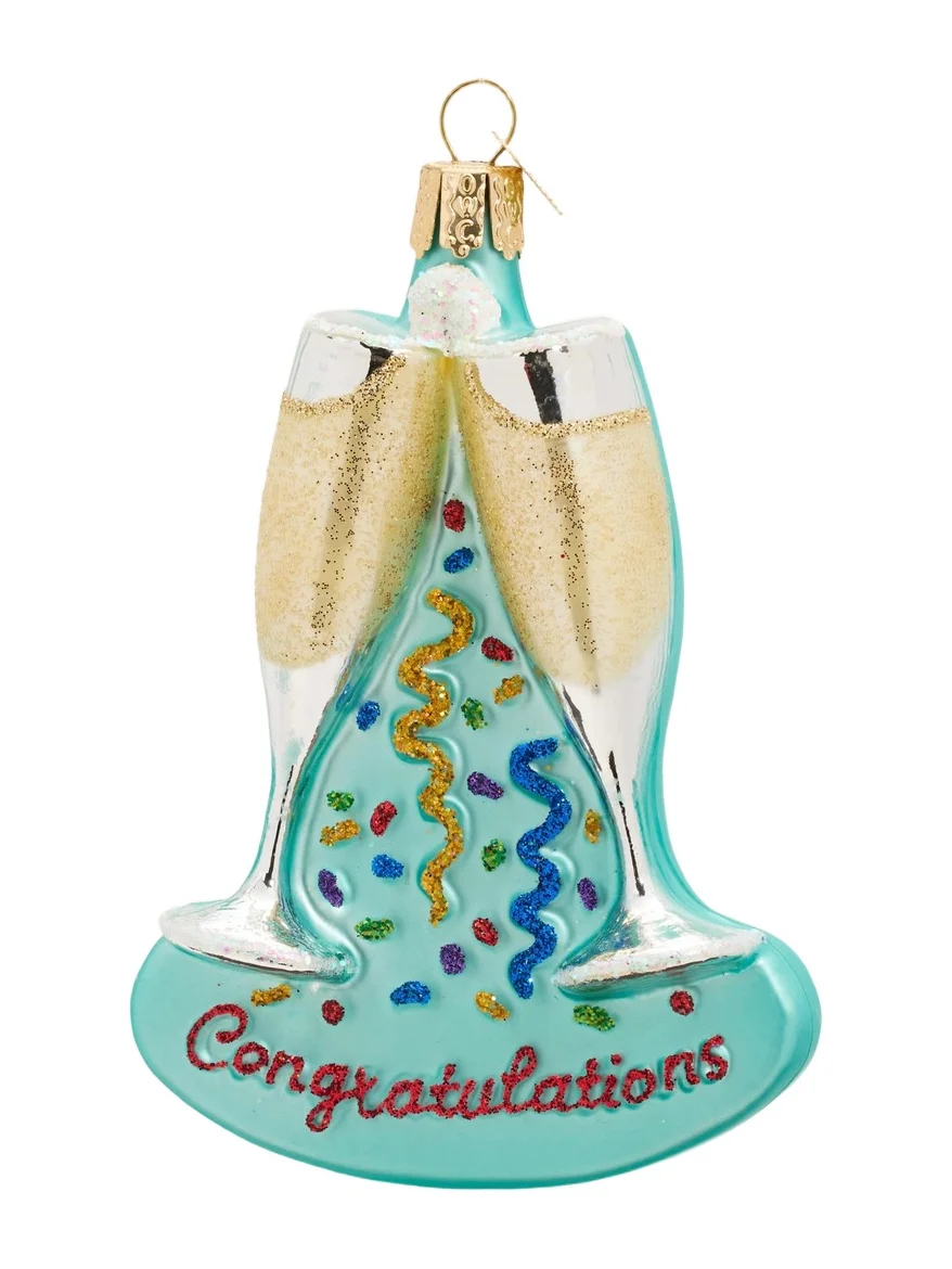 Old World Christmas Champagne Toast Christmas Ornament