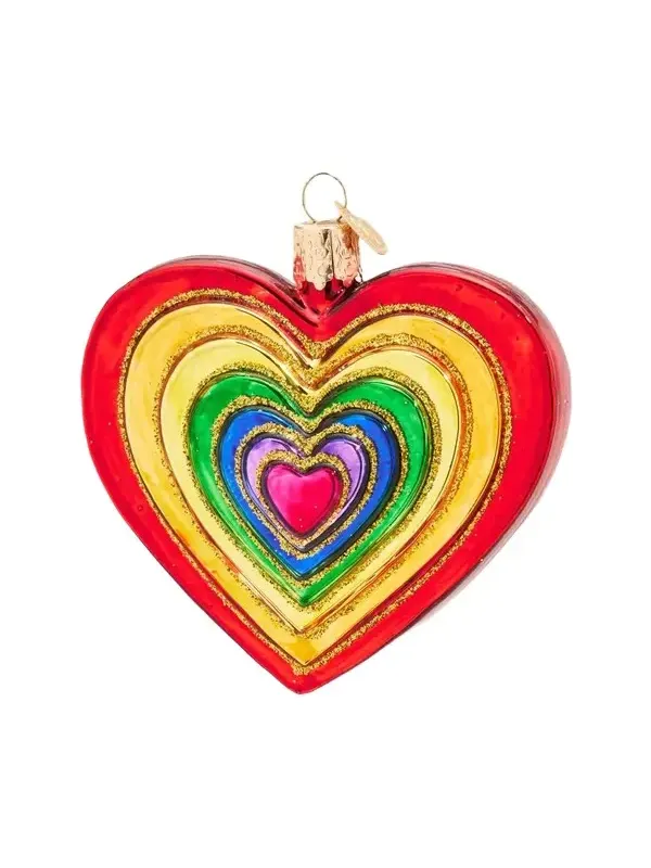 Old World Christmas Rainbow Heart Christmas Ornament