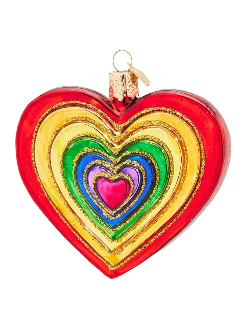 Old World Christmas Rainbow Heart Christmas Ornament