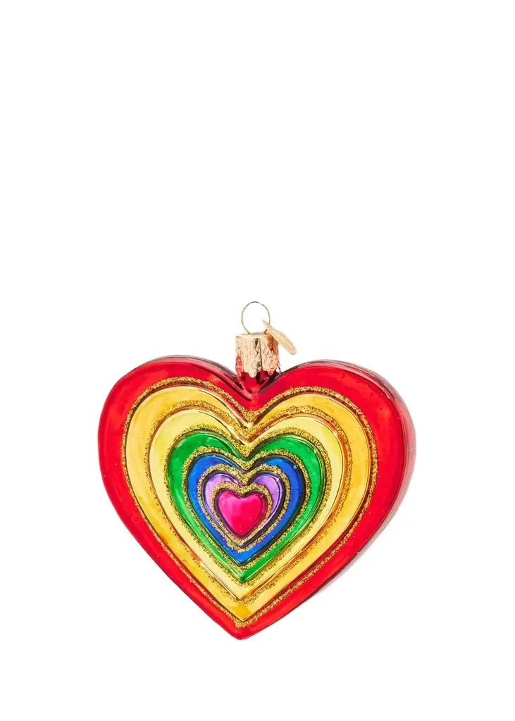 Old World Christmas Rainbow Heart Christmas Ornament