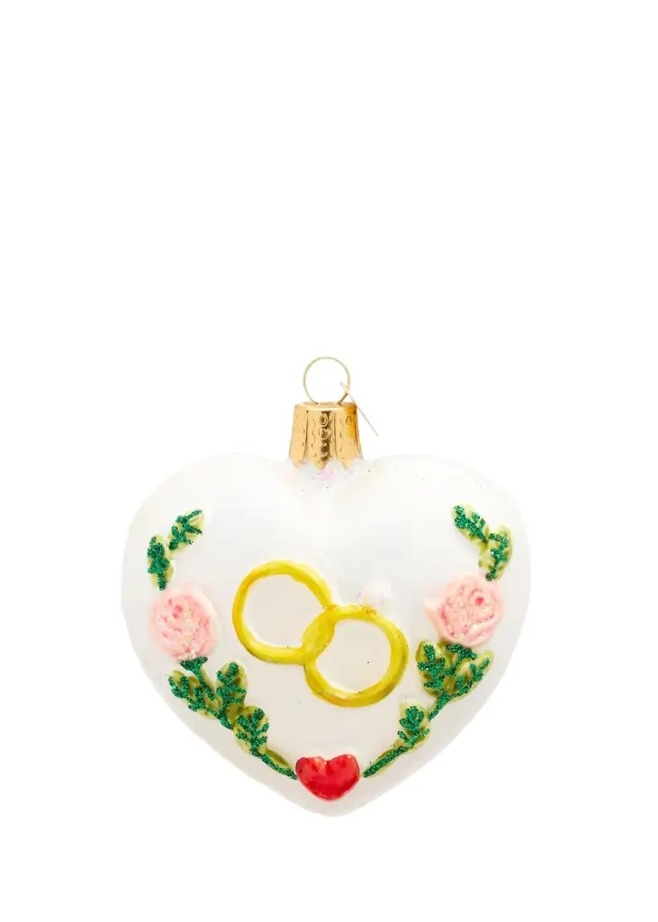 Old World Christmas Wedding Heart Christmas Ornament