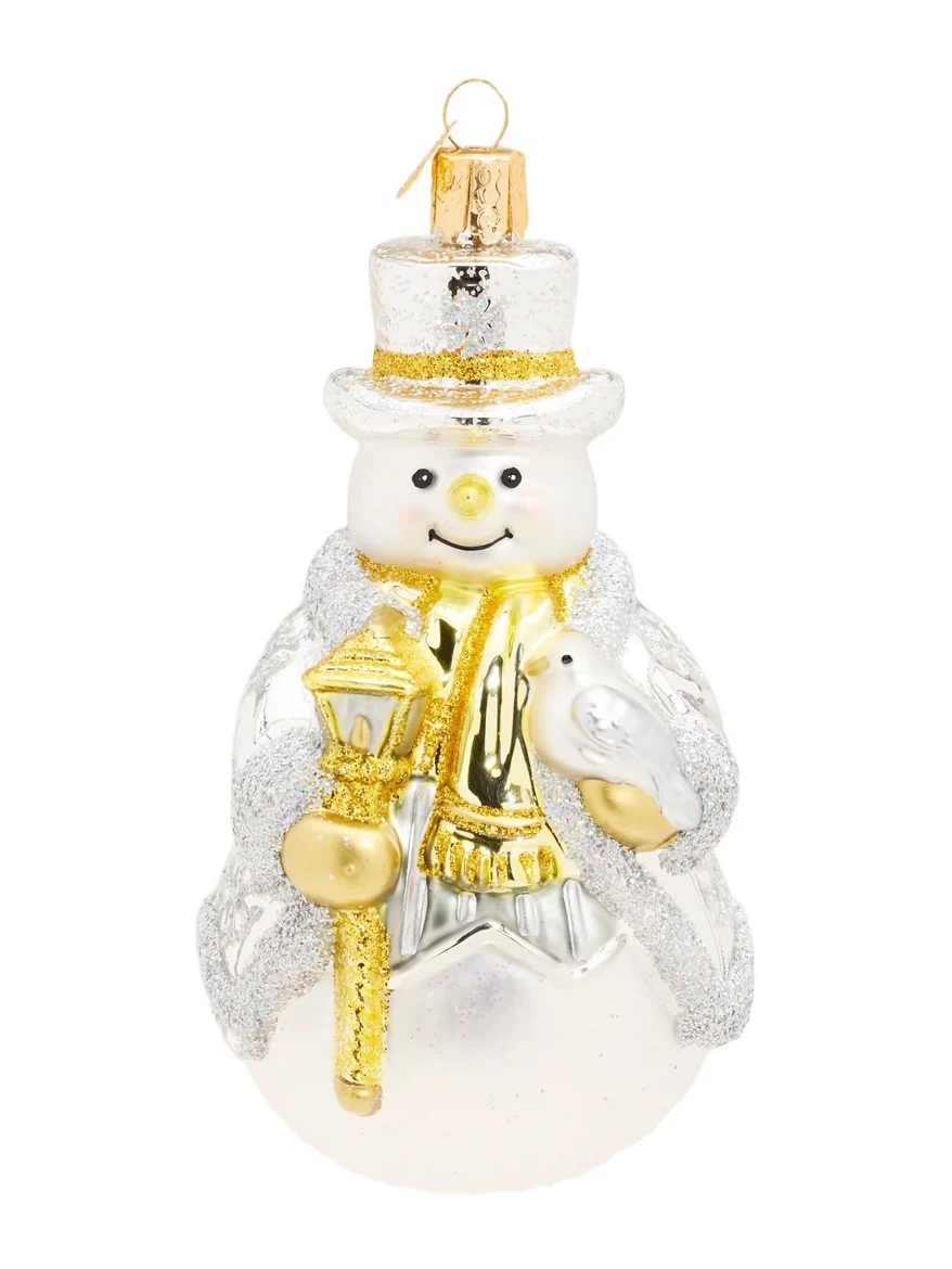 Old World Christmas Sterling Snowman Christmas Ornament