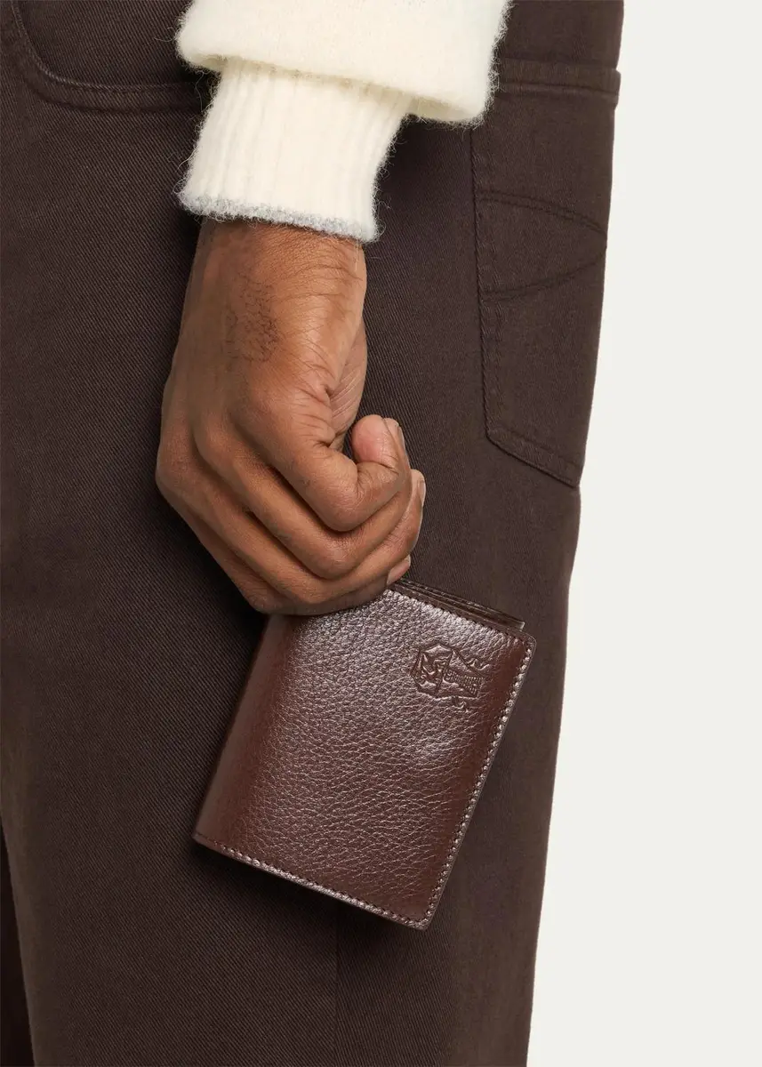 Brunello Cucinelli Men's Leather Trifold Wallet | Thumbnail 2 Brunello Cucinelli Men's Leather Trifold Wallet | Thumbnail 2