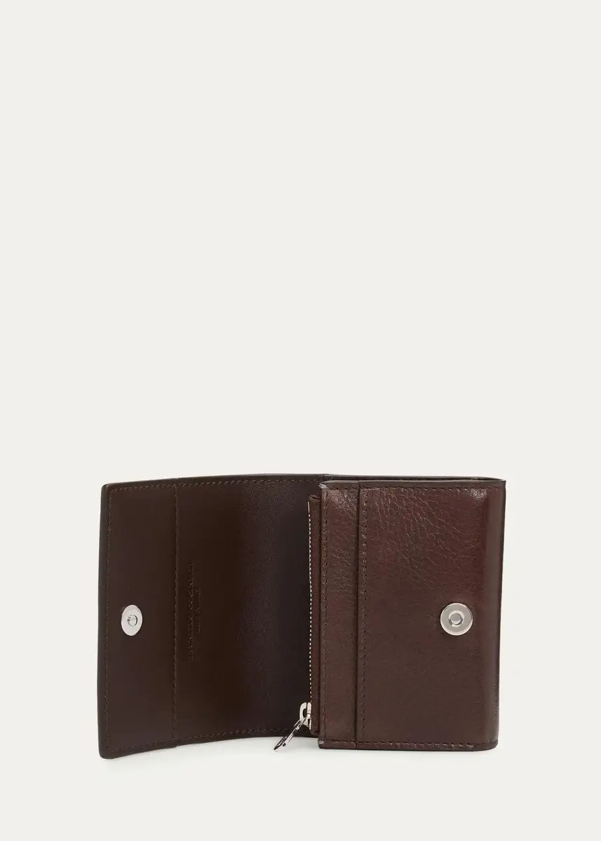 Brunello Cucinelli Men's Leather Trifold Wallet | Thumbnail 3 Brunello Cucinelli Men's Leather Trifold Wallet | Thumbnail 3