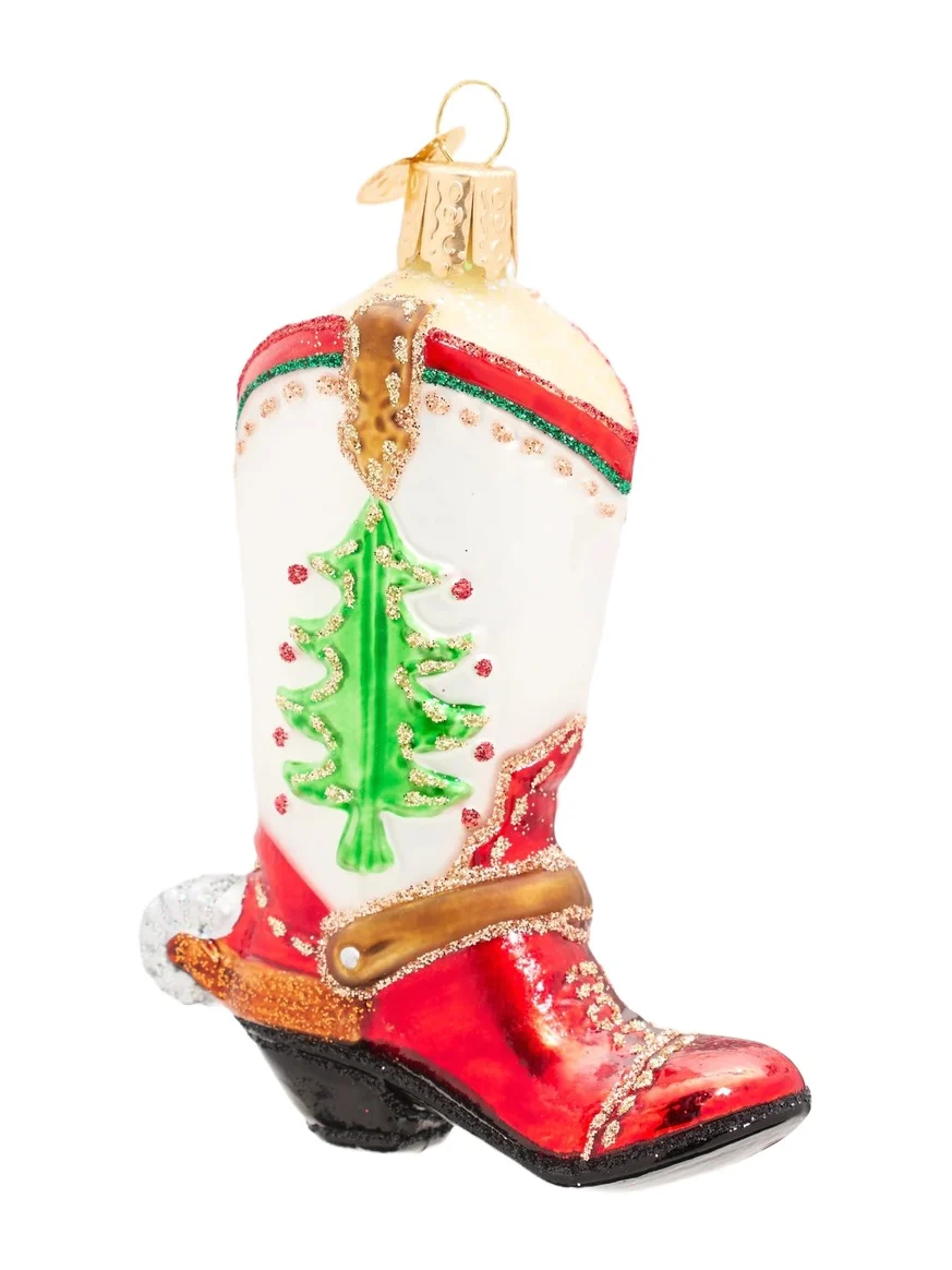 Old World Christmas Christmas Cowboy Boot Christmas Ornament