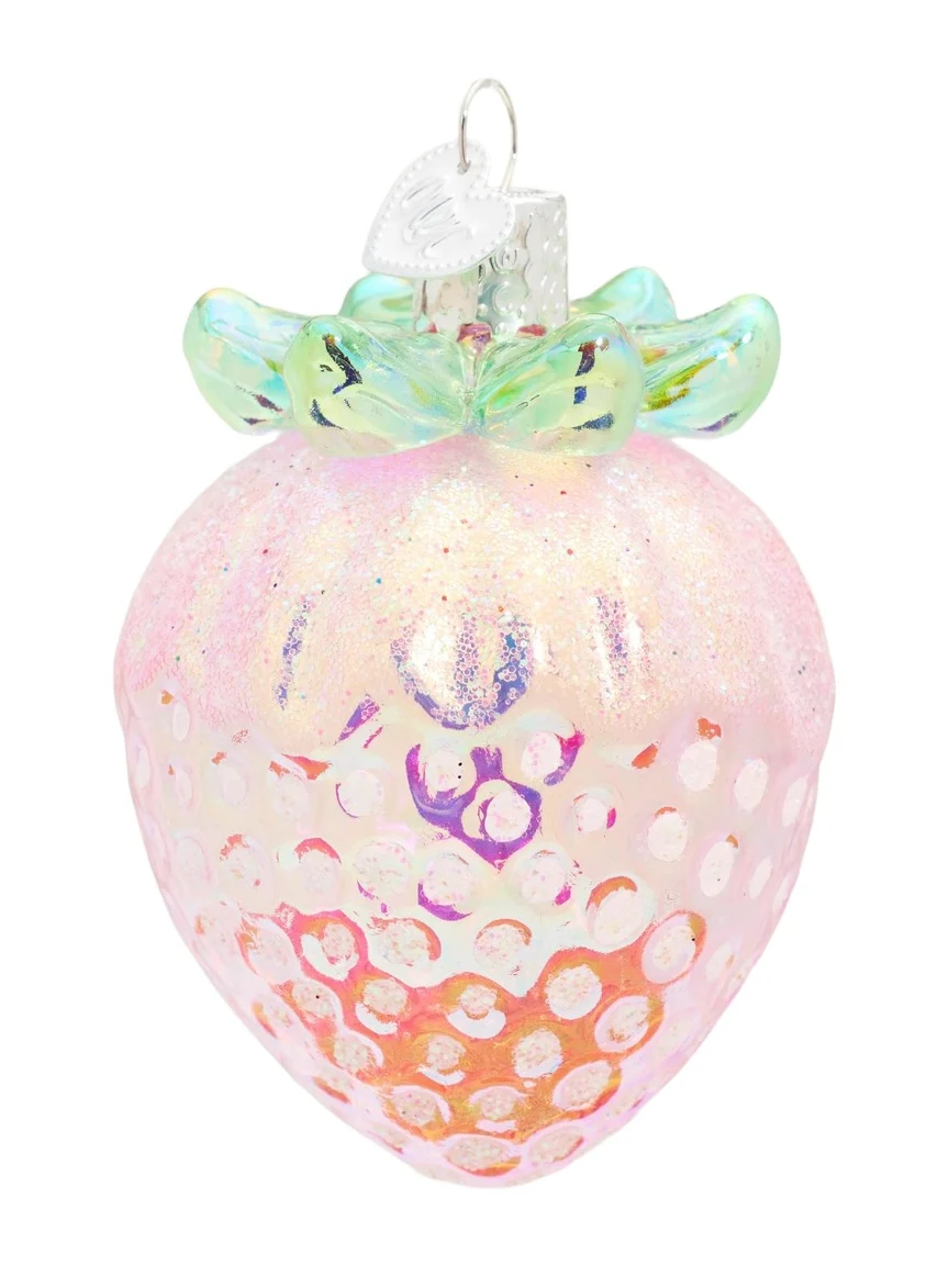 Old World Christmas Shimmering Strawberry Christmas Ornament