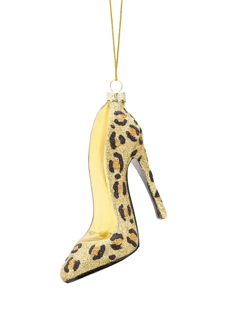 Cody Foster & Co Leopard-Print Stiletto Pump Christmas Ornament