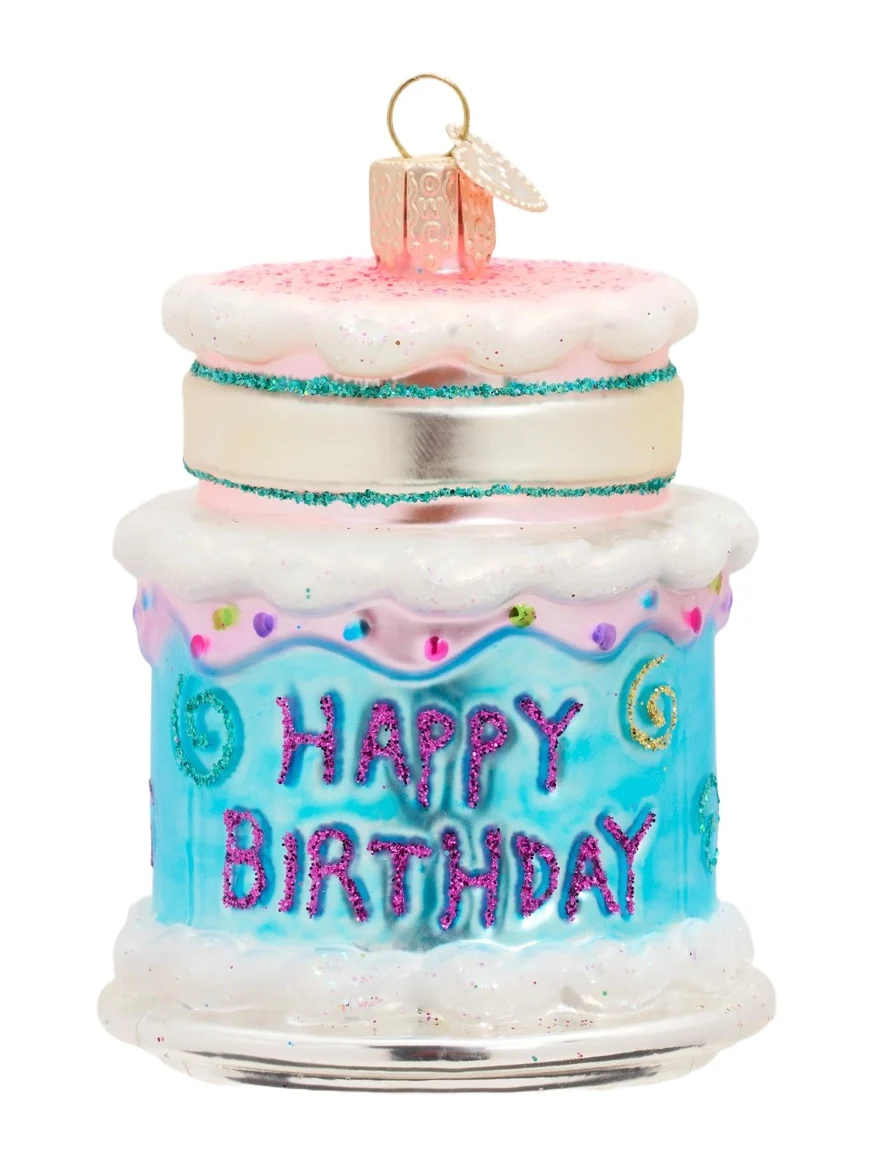 Old World Christmas Happy Birthday Cake Christmas Ornament