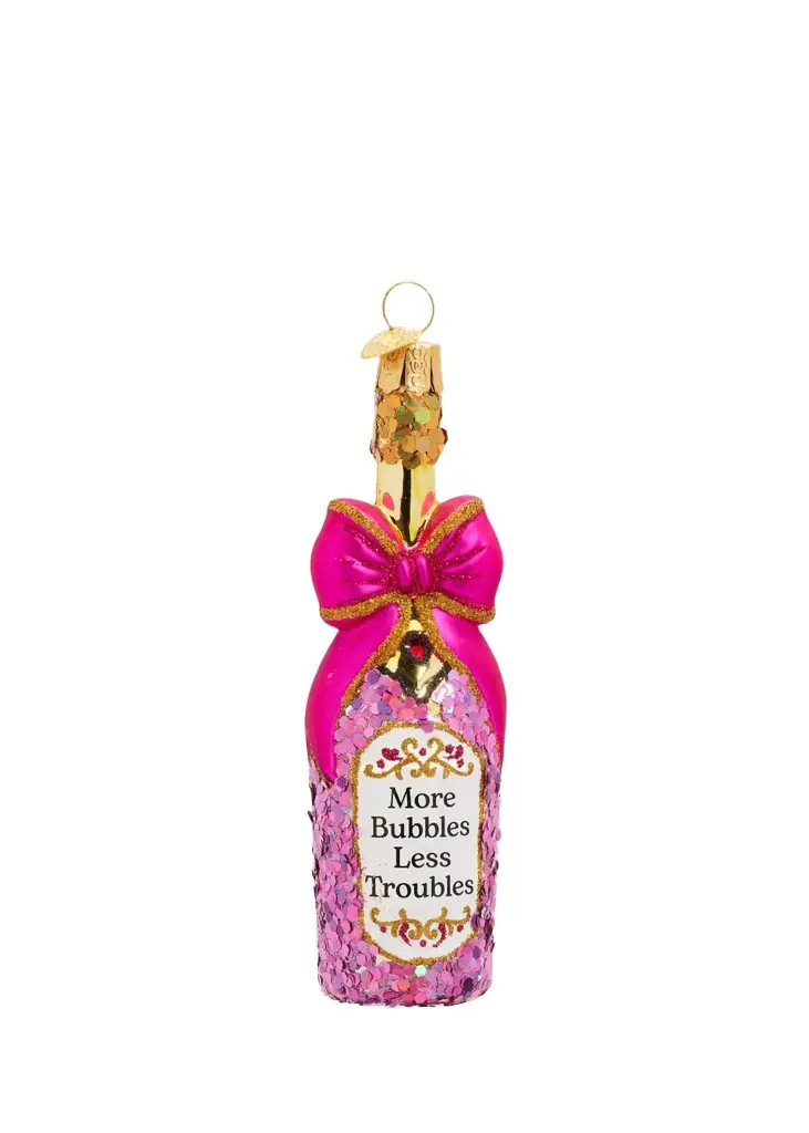 Old World Christmas Bottle with Bow Christmas Ornament