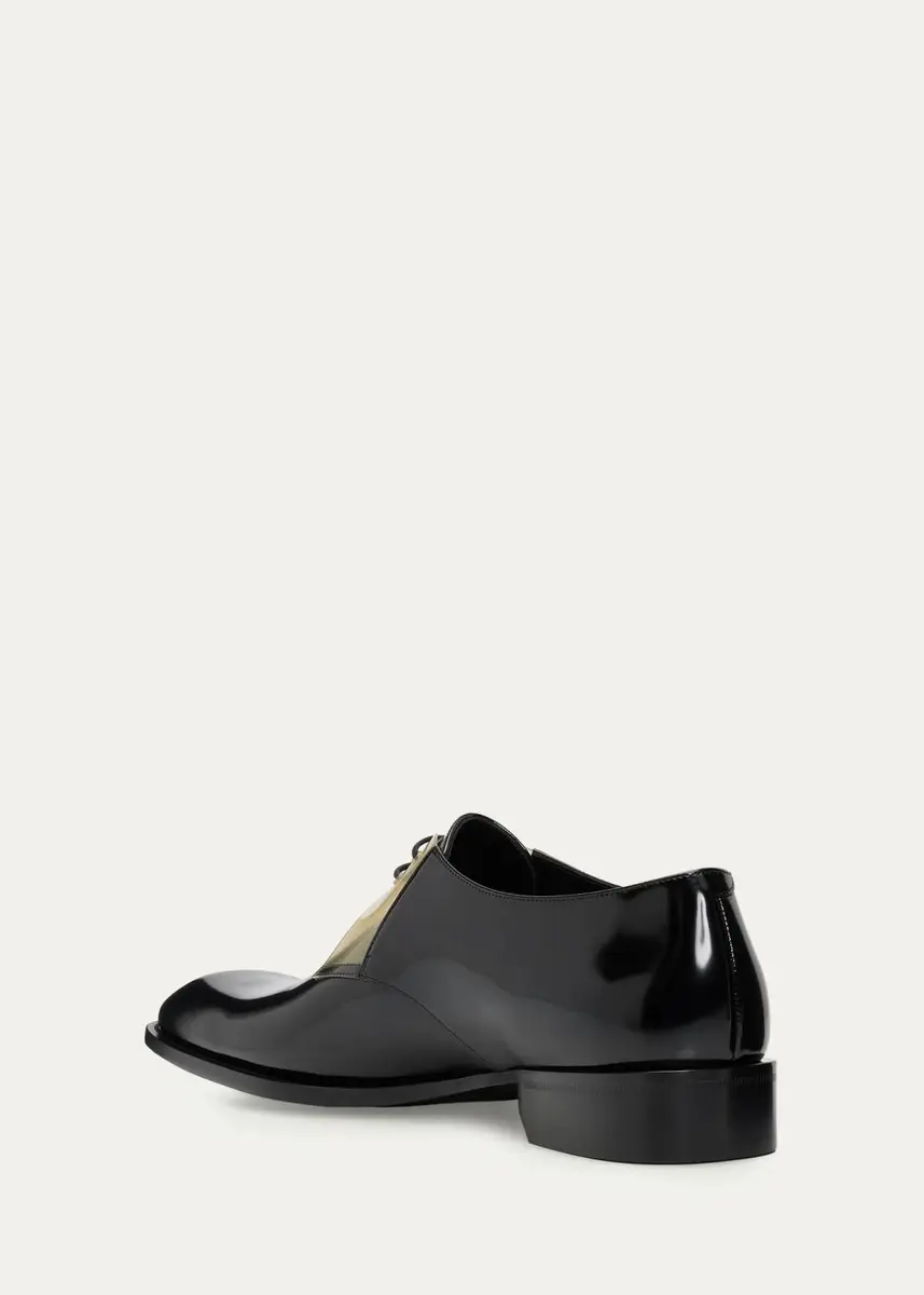 Saint Laurent Men's Nico Clear-Panel Leather Derby Shoes | Thumbnail 2 Saint Laurent Men's Nico Clear-Panel Leather Derby Shoes | Thumbnail 2