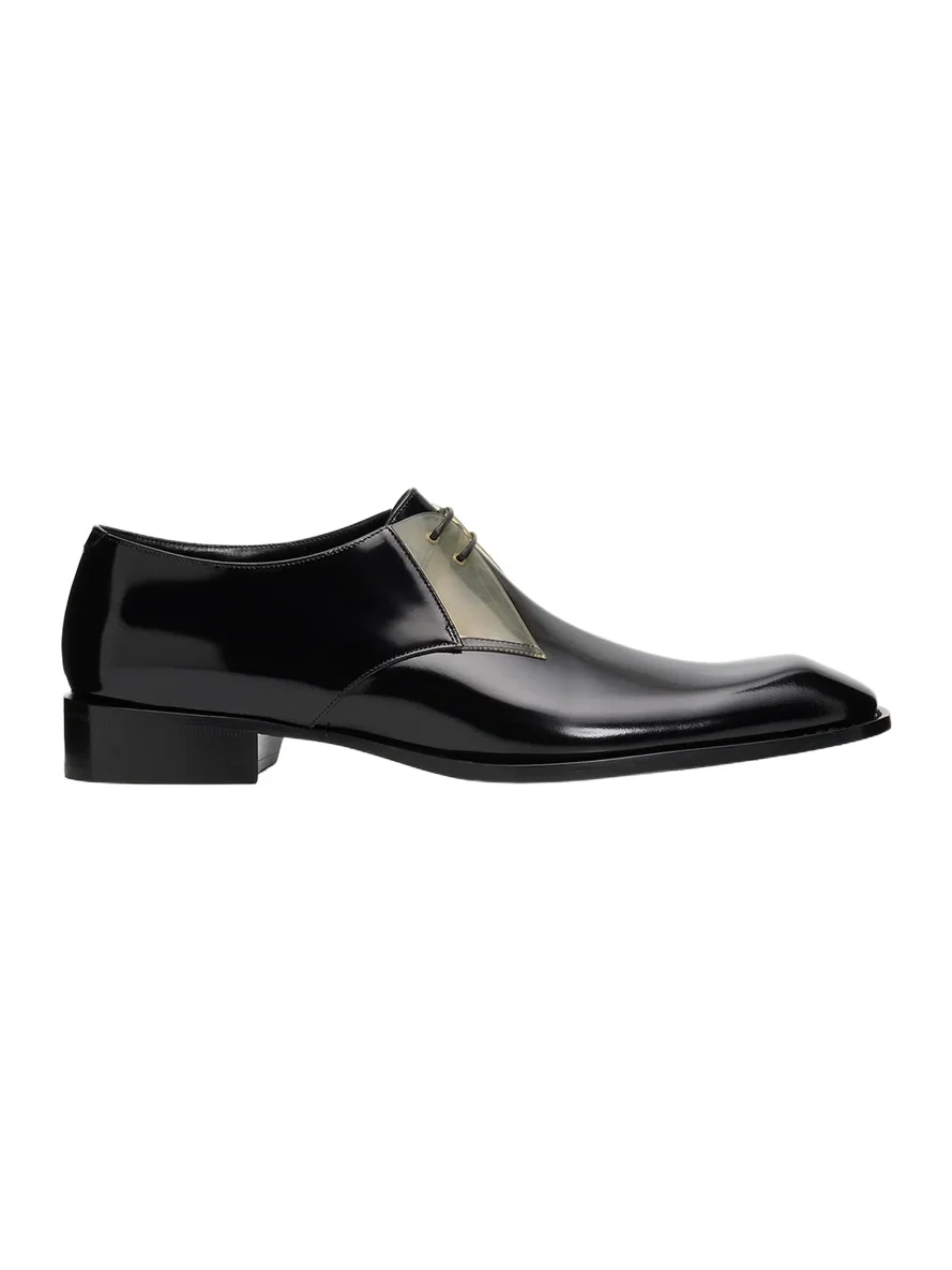 Men's Nico Clear-Panel Leather Derby Shoes Men's Nico Clear-Panel Leather Derby Shoes