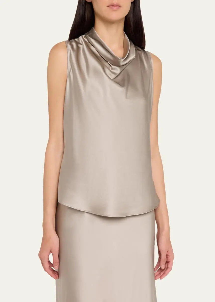 Veronica Beard Tam Silk-Blend Cowlneck Top | Thumbnail 4