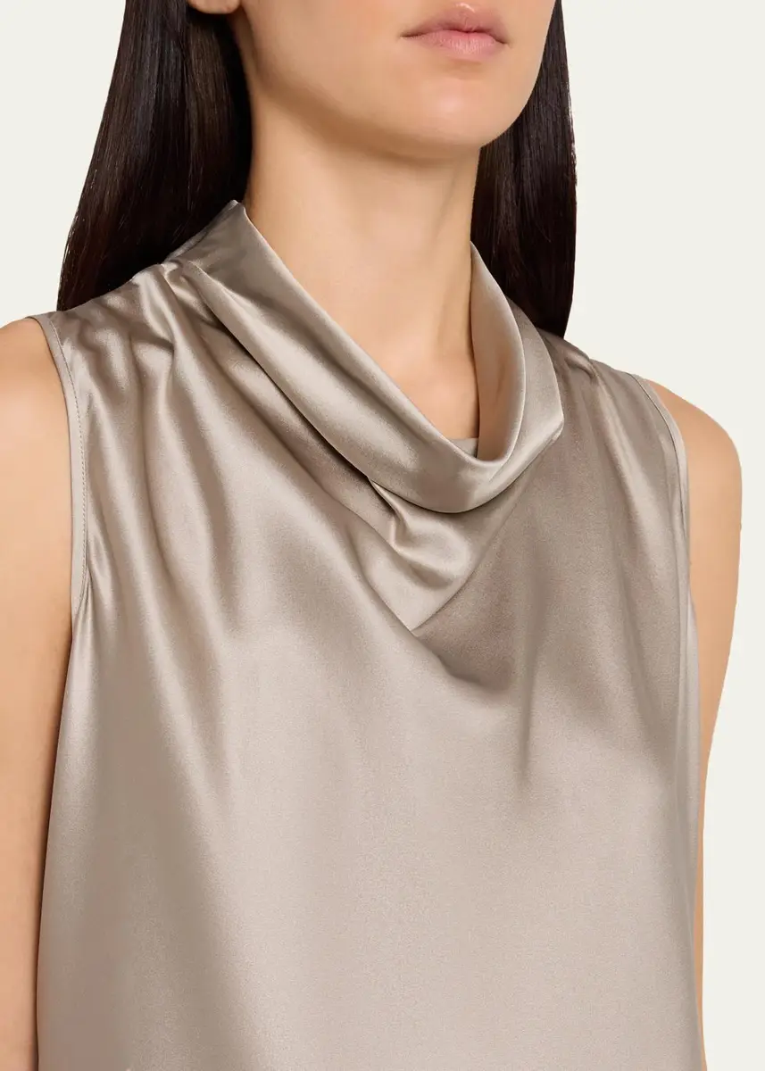 Veronica Beard Tam Silk-Blend Cowlneck Top | Thumbnail 5