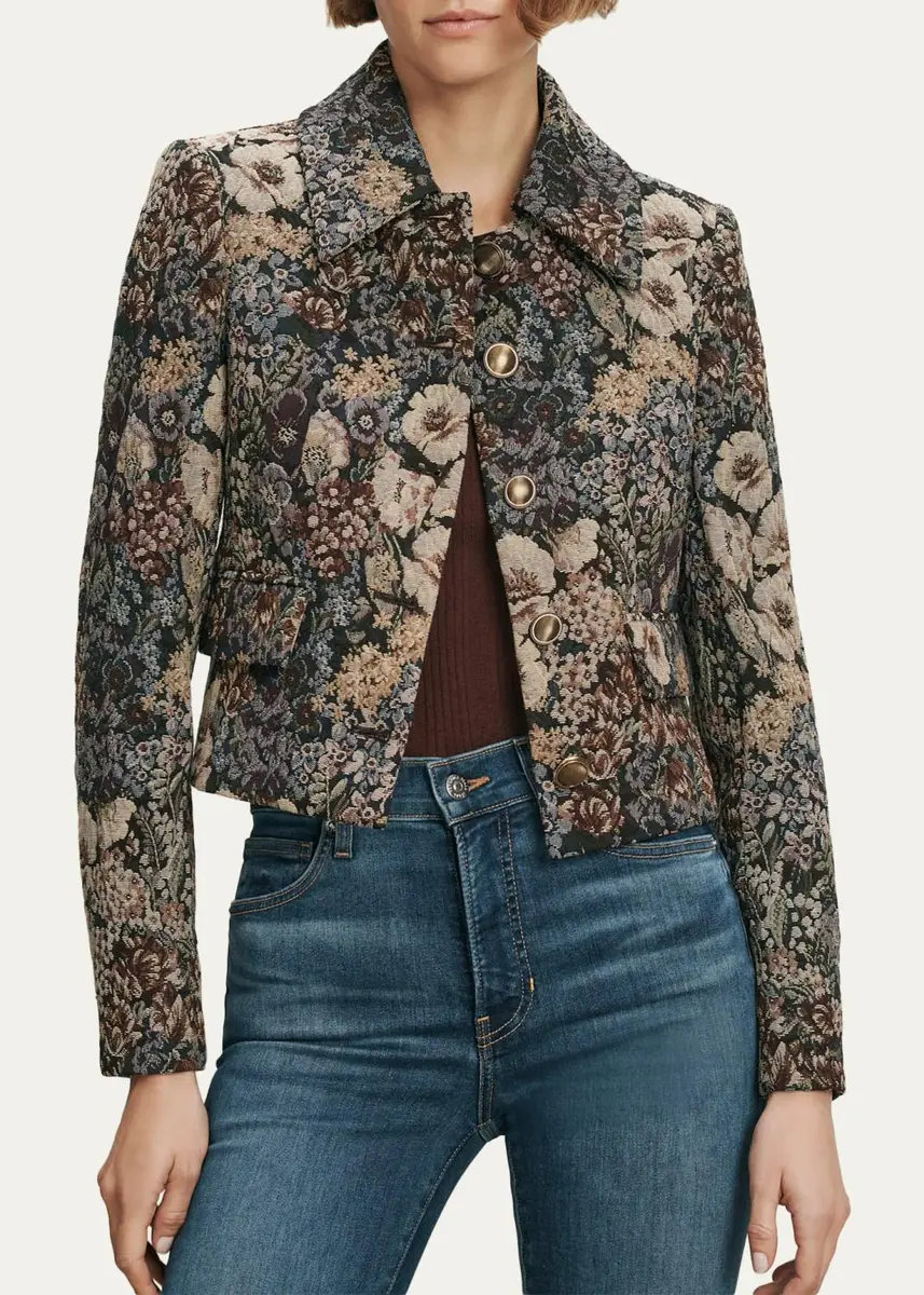 Veronica Beard Mabel Floral Tapestry Brocade Cropped Jacket | Thumbnail 4 Veronica Beard Mabel Floral Tapestry Brocade Cropped Jacket | Thumbnail 4