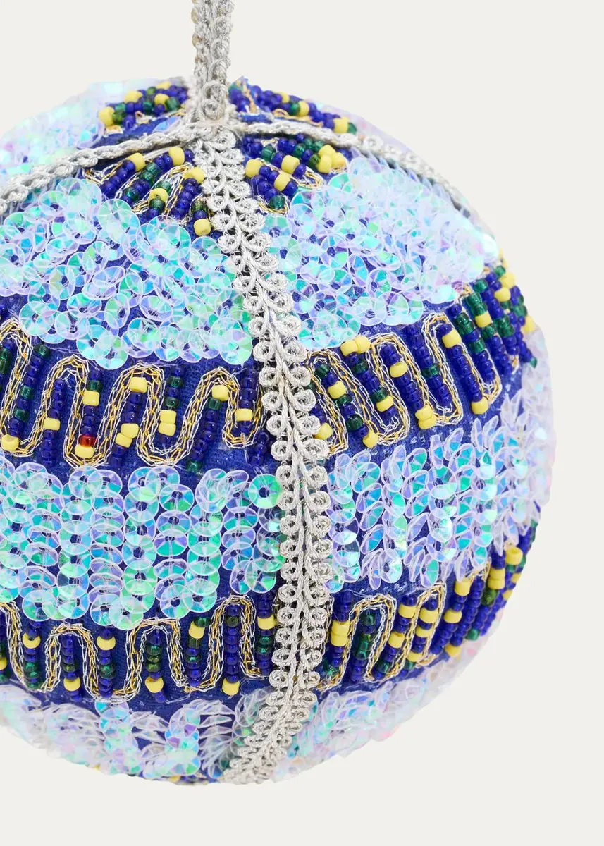 Sudha Pennathur Handcrafted Embellished Ball Christmas Ornament | Thumbnail 2 Sudha Pennathur Handcrafted Embellished Ball Christmas Ornament | Thumbnail 2