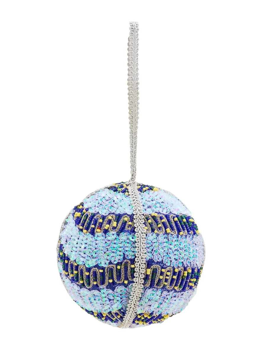 Sudha Pennathur Handcrafted Embellished Ball Christmas Ornament